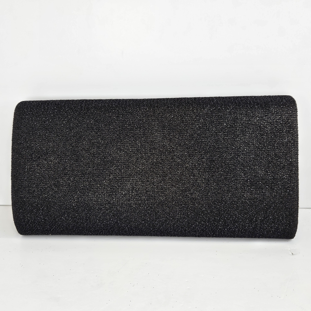 La Diva Black Glitter Evening Bag Formal Sequin Clutch Shimmery Elegant Purse - Picture 5 of 16